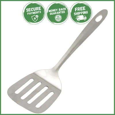 #ad 9.5 INCH STAINLESS STEEL SLOTTED SPATULA TURNER Kitchen Cooking Utensil Cookware $7.65