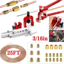 Brake Line Pipe Repair Kit 3/16 25ft Pipe Single Flaring Tools 20 Nuts Fittings