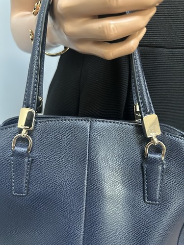 New Coach Minetta Grossgrain Leather Satchel Crossbody Midnight Blue Bag $325 - Picture 16 of 17