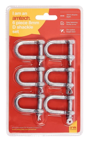 Set Of 6 M8 8Mm D Shackles Towing U Loop Pin Fastener Strong Amtech S4305