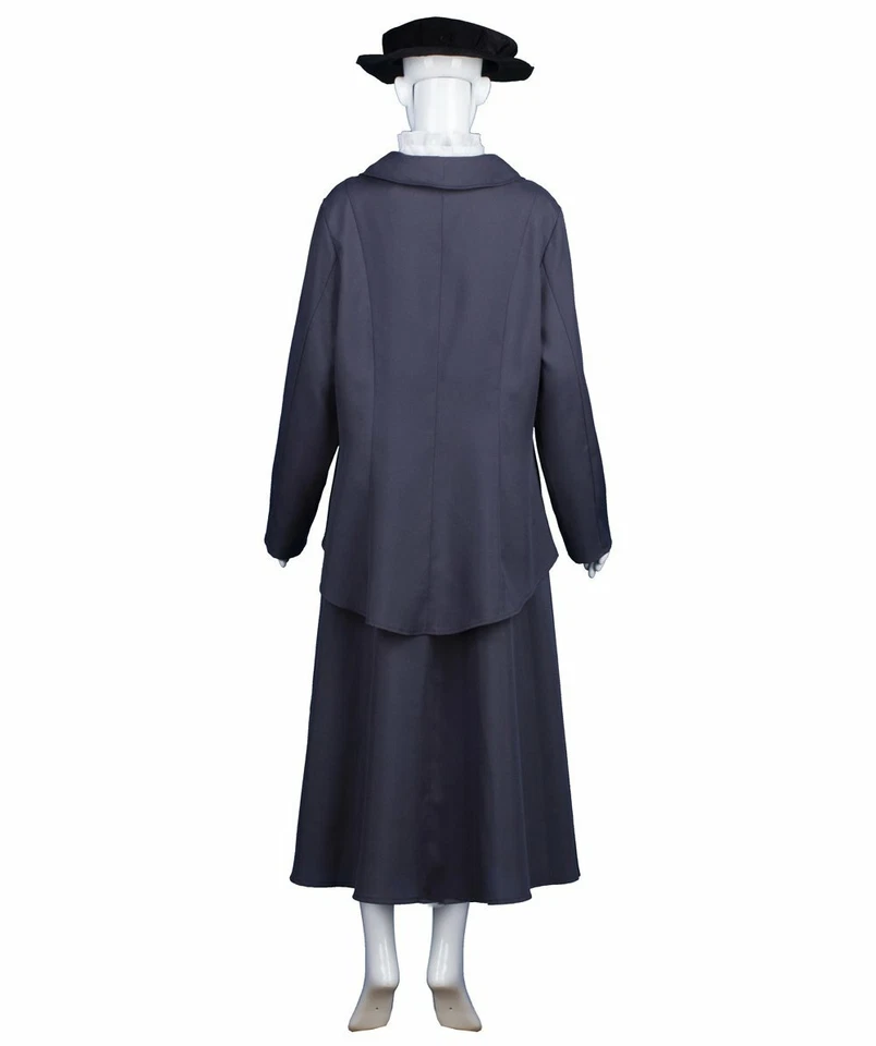Disfraz de niñera inglesa Mary Poppins para mujer adulta, disfraz gris sombra, HC-967 Foto 4 de 4