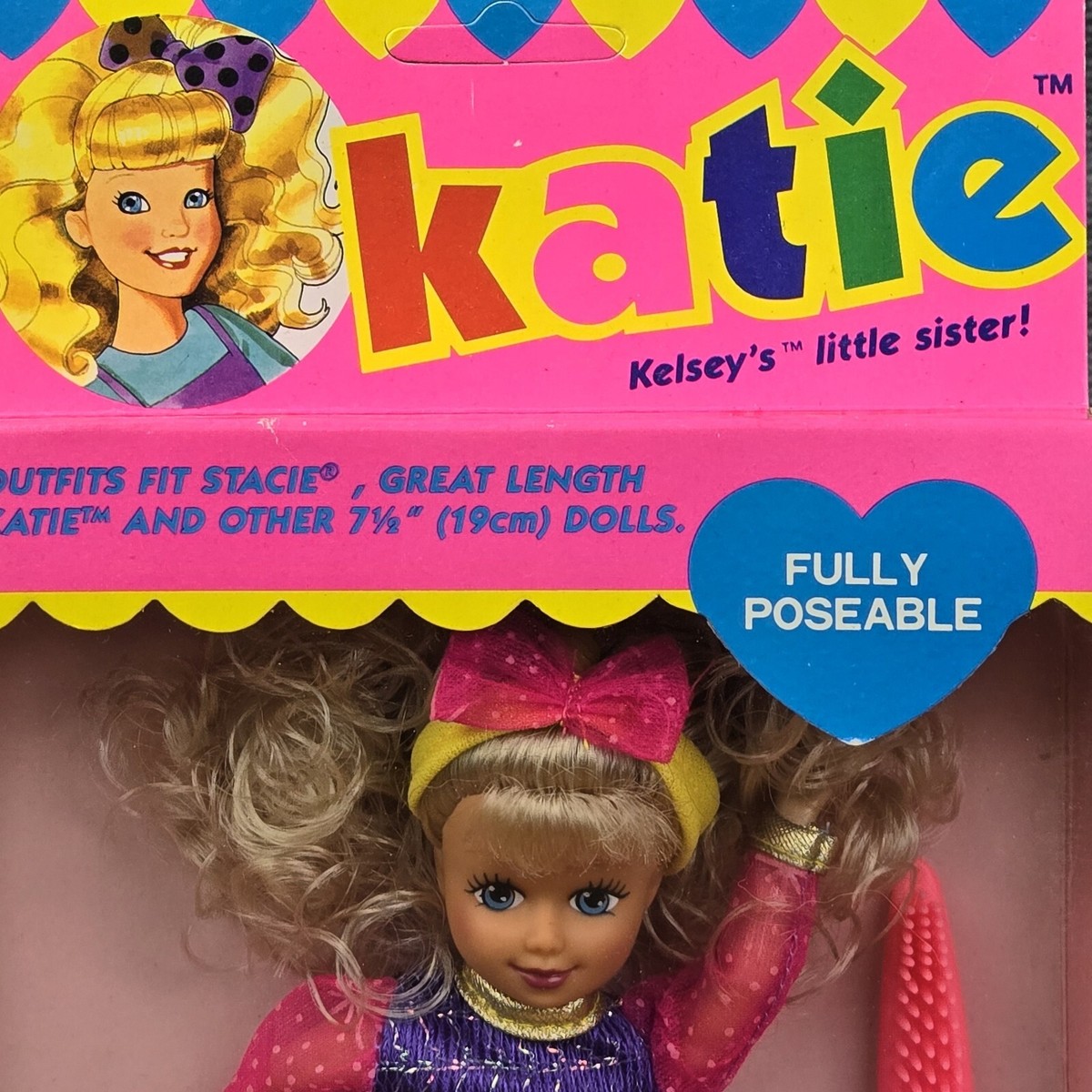 Vintage 1990's Kid Kore Katie's World Katie Doll 7 1/2