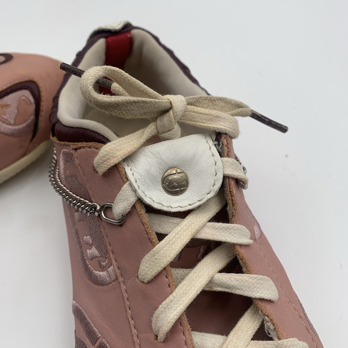 Womens Shoes Marc Ecko Red Sz 7.5 Pink Sneakers W/ Chain Detail