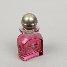 Bottiglietta FLACONE in VETRO Colorato decorato da Profumo con Tappo Argentato