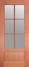 Exterior Meranti Mahogany 6 Lite Stain Grade Solid Wood Core Entry Doors 8'0 Ht.