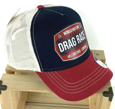 Trucker Cap Old School Retro Drag Race Baseball Kappe V8 Hotrod Biker Rockabilly - Bild 1 von 3