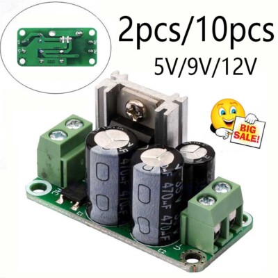 2/10Packs 5/9/12V Regulated Rectifier Filter Single Power Supply Board Module 1A