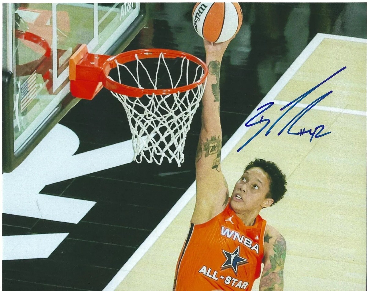 BRITTNEY GRINER Signed 8 x 10 Photo WNBA Basketball PHOENIX