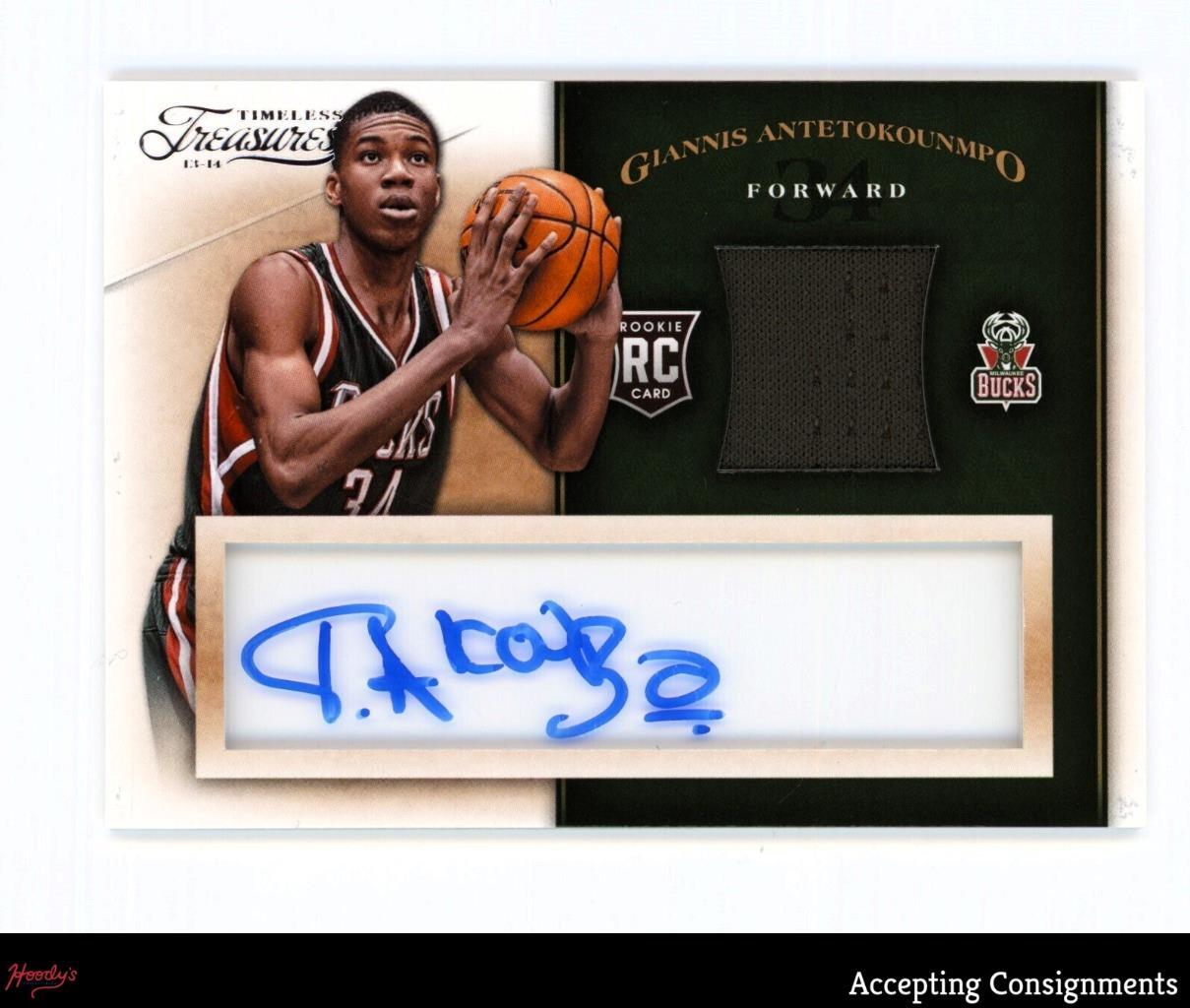 2013-14 Timeless Treasures #129 Giannis Antetokounmpo RC Rookie JERSEY AUTO