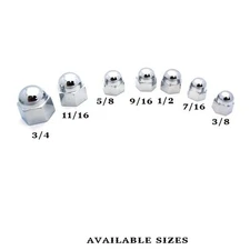 14 Chrome 9/16" Metal Acorn Nut Caps & Bolt Covers - Custom Car Truck Motorcycle