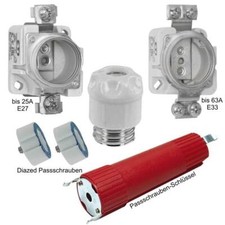 Sicherung Einbau Einbausicherungssockel E27 E33 oder Schraubkappe mit Prüfloch 