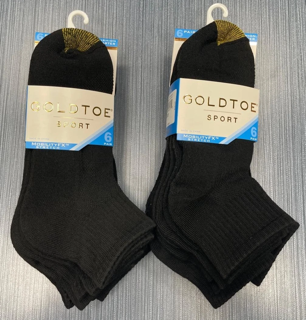 12 Pair x GOLDTOE Women's Half Cushion Sport Quarter Socks Size 6-9