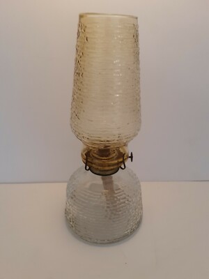 Vintage Anchor Hocking Amber Soreno Patio Oil Lamp (D8)