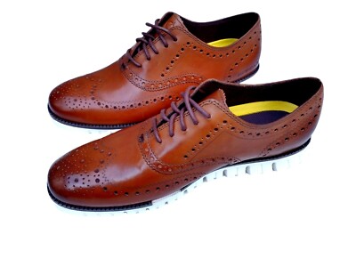 Cole Haan ZeroGrand Men\'s Wingtip Oxford C14493 British‎ Tan Leather 11M Cole Haan ZeroGrand Men main image 3