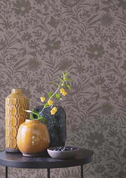 Vliestapete Rasch Floral Abstrakt Leinen Optik Dunkelgrau 330441 (3,74€/1Qm)-image