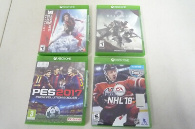 Lot Of 4 Xbox One Games Mirrors Edge Destiny 2 NHL 18 Pes 2017 Soccer