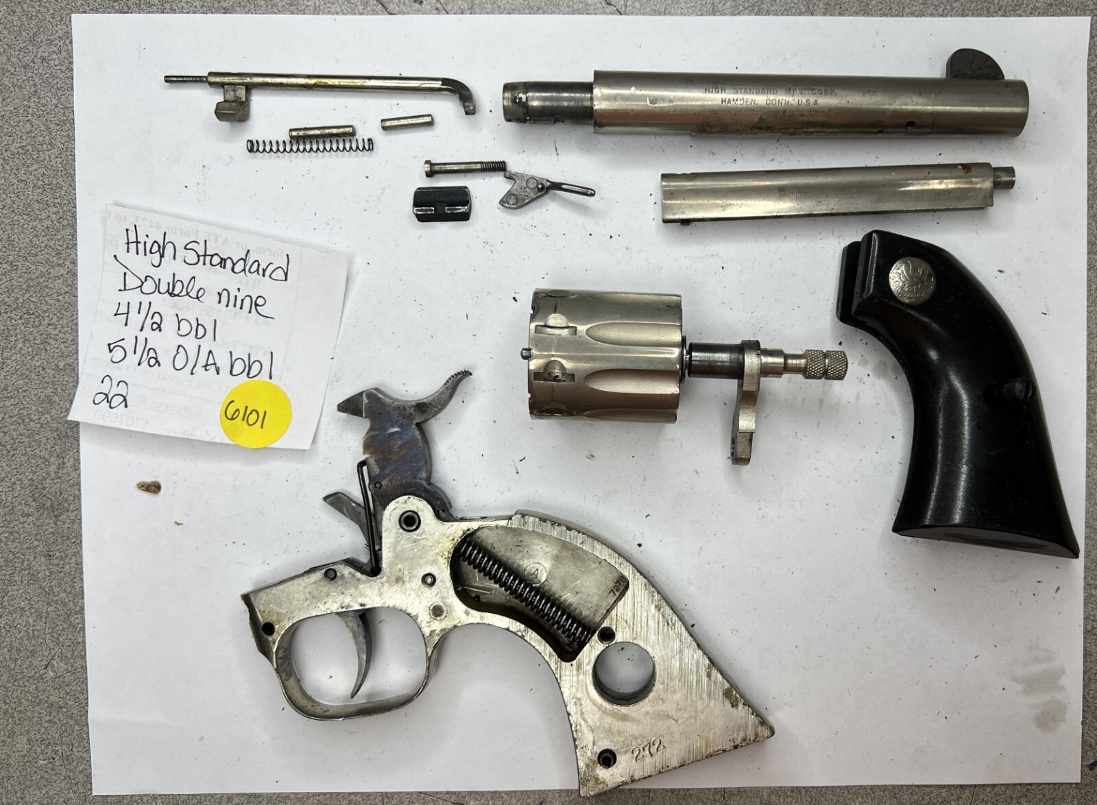 High Standard double nine parts barrel cylinder hammer grips trigger