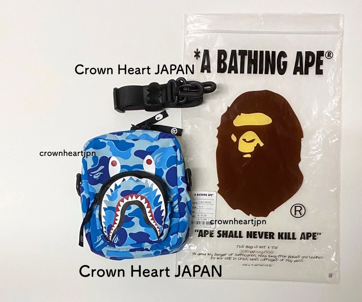 A Bathing Ape Camo Shark Mini Shell Cross-body Bag in Blue for Men