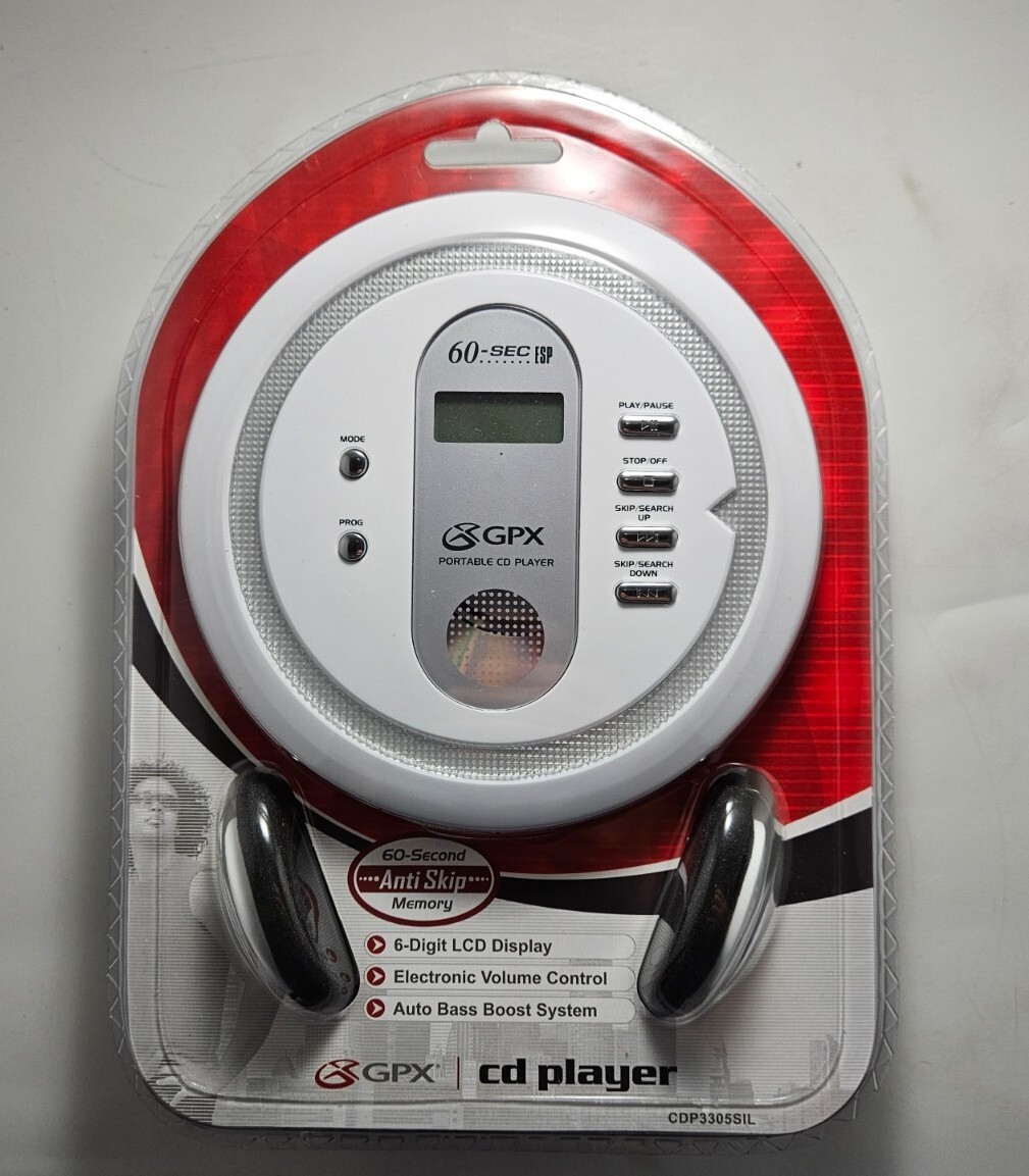 GPX Portable CD Player 60-Second Anti-Skip Protection
