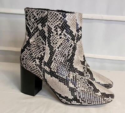 Halogen Alexa Vegan Faux Leather Snakeskin Zip High Heel Ankle Boots Size 9M EC! - Image 1 of 4
