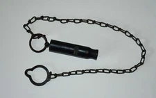 Antique 1911 B&R Behrend & Rothschild 2 Note Tube Whistle W/Chain & Button Loop