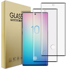 2Pack For Galaxy Note 10 Plus 10 Tempered Glass Screen Protector Case Friendly