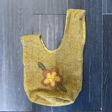 Vintage Handbag Multicolor Boho Purse Hippi Flower Power Crochet/Woven 1970s