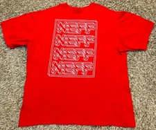 NEFF Official Multiple Back Spell Out Logos Men's Red Pocket T-Shirt Size XL