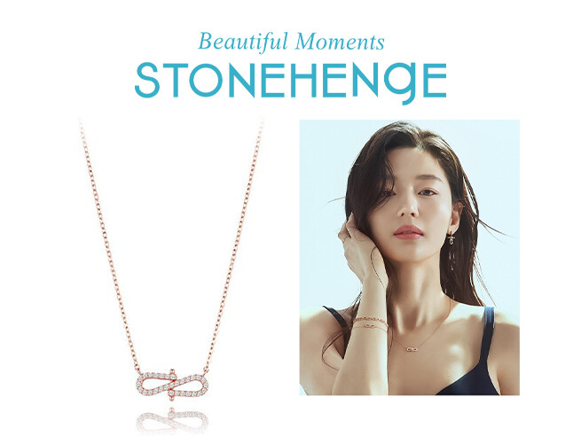 [STONE HENgE] 韓国☆14K☆L.O.V.E Duet Necklace StoneHenge 14K Necklace F0164 Love Duet Rose Gold Cubic