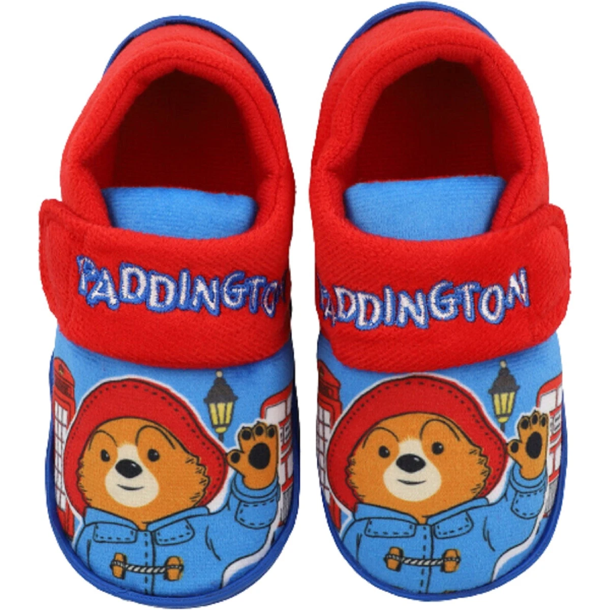 BOYS PADDINGTON BEAR LONDON SCENE WARM SOFT CHARACTER SLIPPERS UK