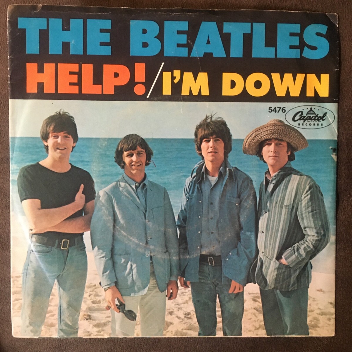 BEATLES Help / I'm Down - 1965 Capitol 45 w/ Pic Sleeve