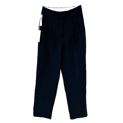 New! Aritzia WILFRED Carrot Pant Womens 00 High Waist Pleated Tapered Black T061