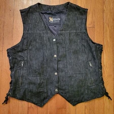 X element Advanced Motorcycle Gear L XL Denim Conceal Carry Vest Biker Moto