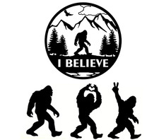 Bigfoot Sasquatch 4 PK 5" Black Vinyl Decals Car Truck Windows Laptop Tablet