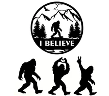 Bigfoot Sasquatch 4 PK 5" Black Vinyl Decals Car Truck Windows Laptop Tablet