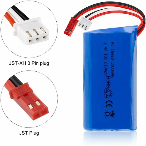 Batteria Lipo RC SUNGOOYUE 7.4V 1300mAh 30C - Ricambio Per Auto SCY 16101 16102 16103 16201 1/16