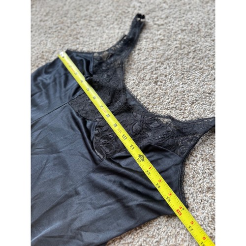 Bali nightgown Black Full Slip Lace Trim Adjustable Straps sleepwear S Size 38 - Picture 3 of 9