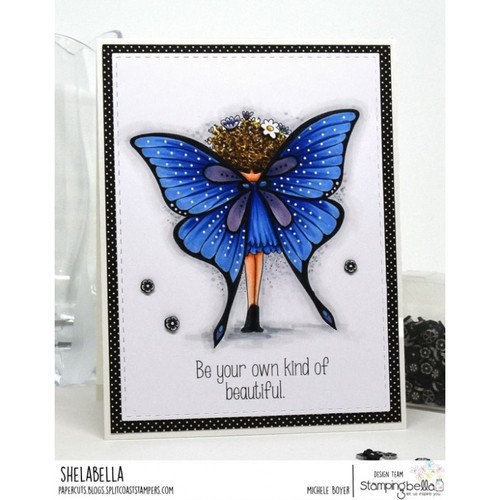 TINY TOWNIE BUTTERFLY GIRL-Stamping Bella Cling Rubber Stamp-Stamping Craft - Picture 3 of 30