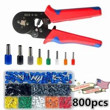 800PCS Connectors Cord Wire Crimp Cable Pin End Bootlace Ferrule Terminals Kit