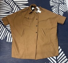 Tela Women Coat Batwing Sleeve Camel Brown Color Us Sz 4 Xs New