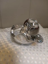 Clear Glass Duck Shaped Cigarette Vintage Ashtray Heavy Paperweight 5" x 2.75"