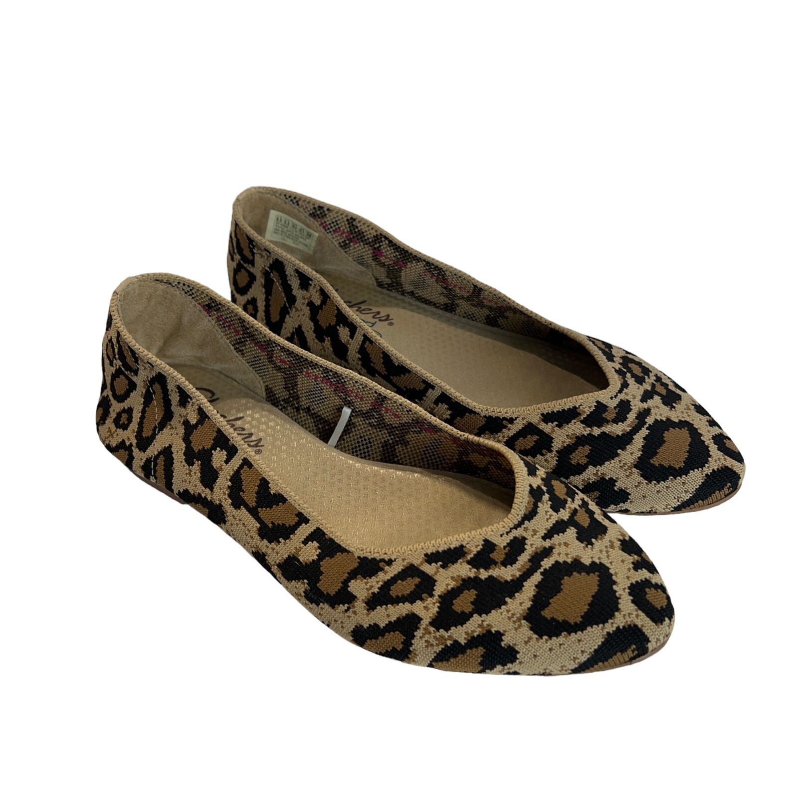 Skechers Flats Shoe Women 8.5 Brown Leopard Cleo Claw Comfort Memory Foam Casual-image