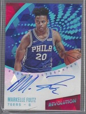 MARKELLE FULTZ 2017-18 PANINI REVOLUTION CUBIC ON CARD ROOKIE AUTO RC #D 16/50