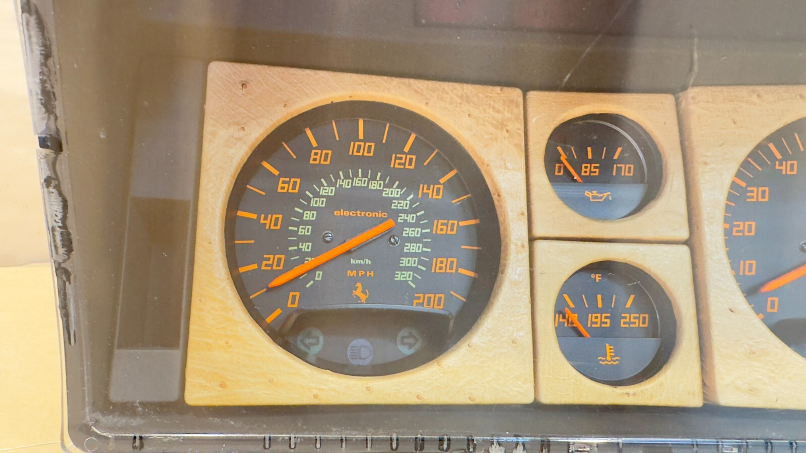 Ferrari Testarossa Dash Instrument Cluster Genuine Speedometer Tachometer Gauges