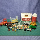 Vintage Fisher-Price Farm House & Silo w/ Tractor, Animals And Lots Accessories