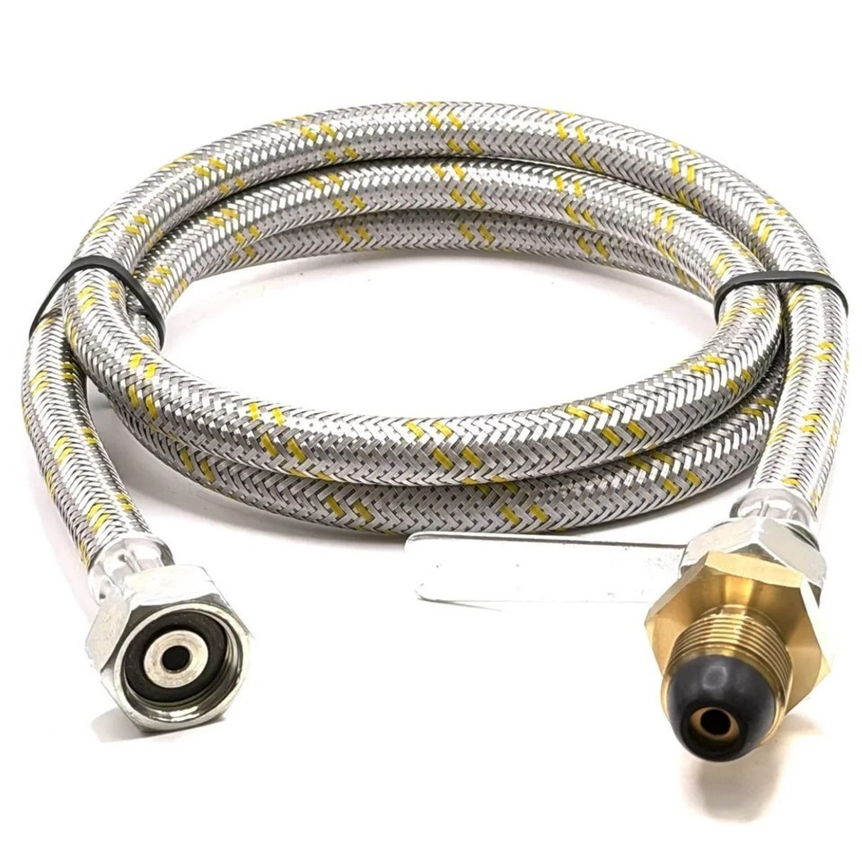 LPG Propane Butane Refill Hose 0.5M UK 5/8"" POL LH Male to 21.8mm LH Connector.