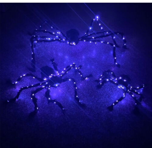 30-150cm Riesen Spinne mit lila LED-Licht Halloween Deko Gruselige Requisiten - Bild 2 von 13
