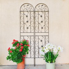 2 Pack Metal Garden Trellis 86.7" x 19.7" Rustproof Trellis for Climbing