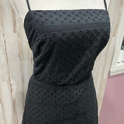 New! Urban Outfitters Black Eyelet Lace Lace Up Backless Mini Dress Womens  Large | eBay