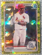 JORDAN WALKER 1st 2020 Bowman Chrome Draft SAPPHIRE YELLOW REFRACTOR #8/99 RC